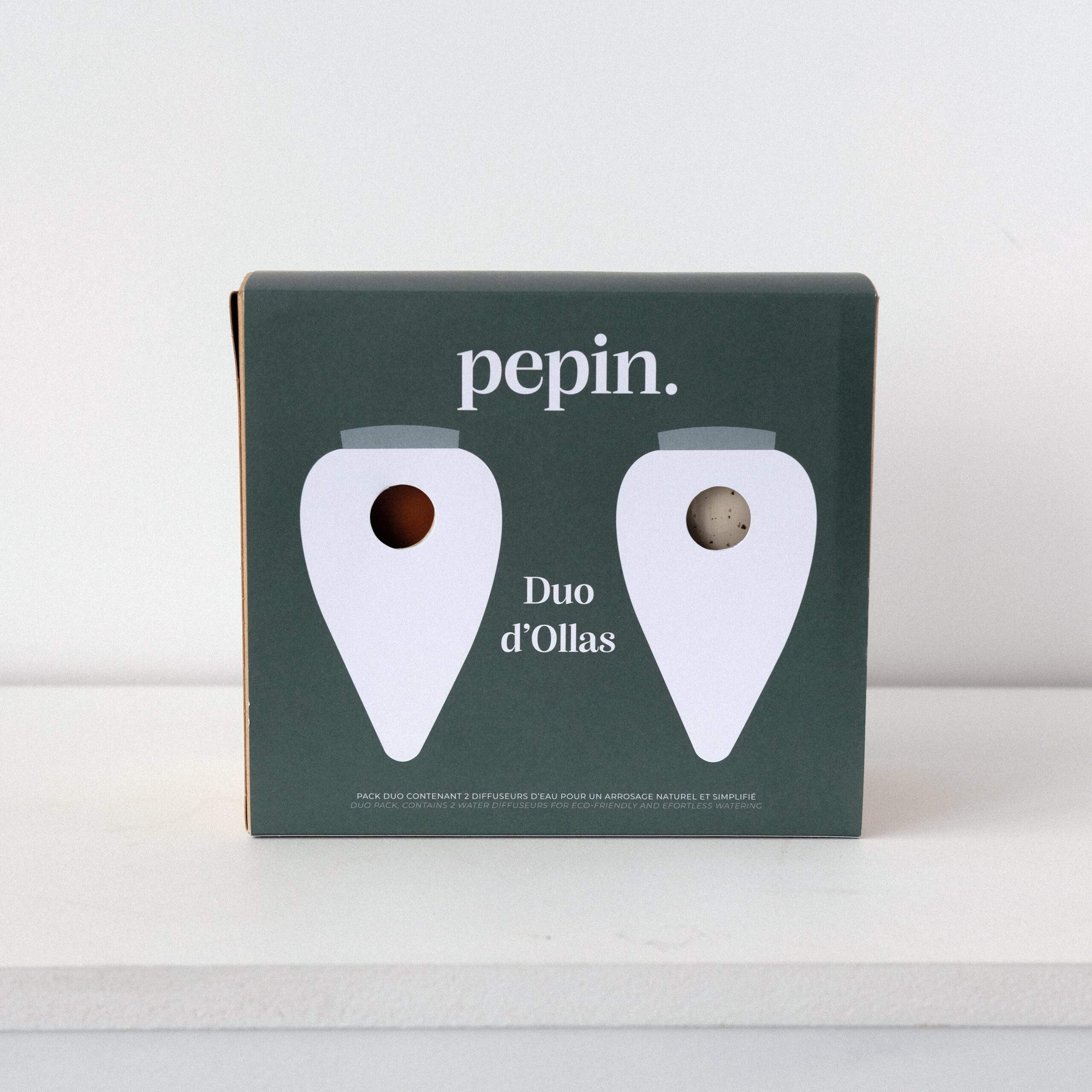 Olla‚Äôs van Pepin (set van 2 stuks, terracotta en gespikkeld wit)