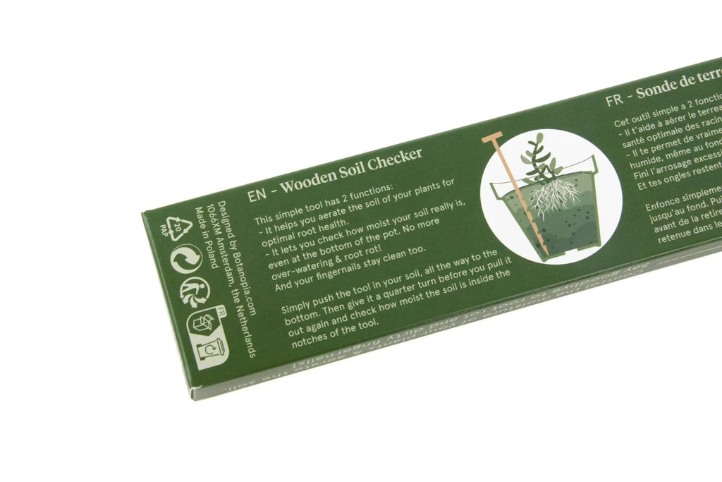 De grondchecker - houten bodemsonde om de vochtigheid van je potgrond te controleren