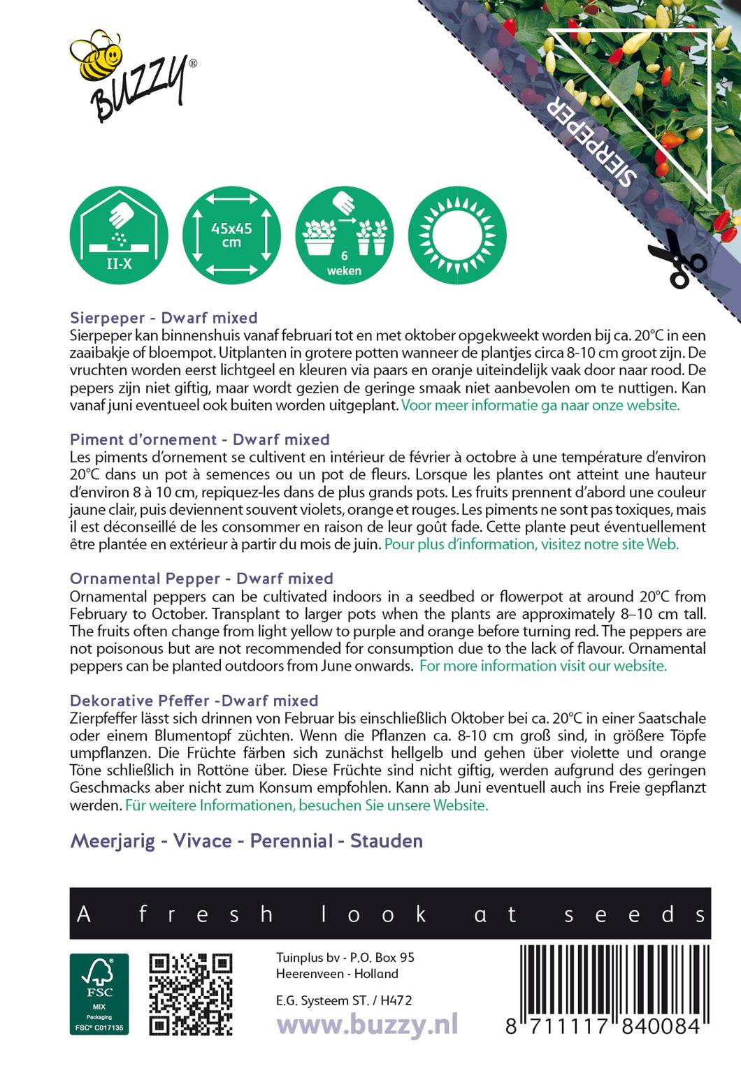 Buzzy® House Plants Sierpeper (Dwarf mixed)