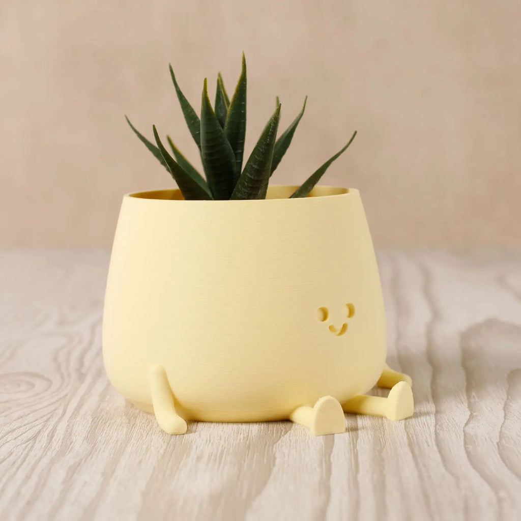 Happy Pot bloempotje - Amandelgeel (klein)