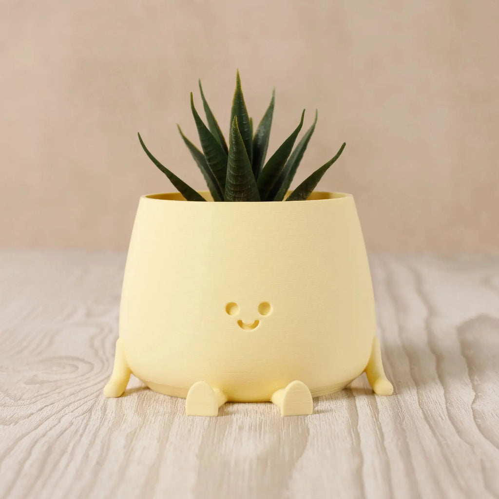 Happy Pot bloempotje - Amandelgeel (klein)