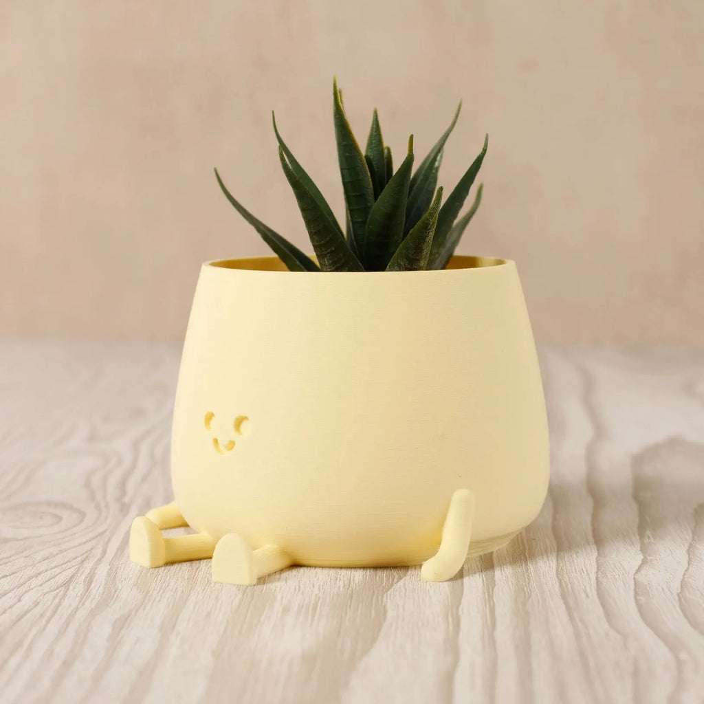 Happy Pot bloempotje - Amandelgeel (klein)