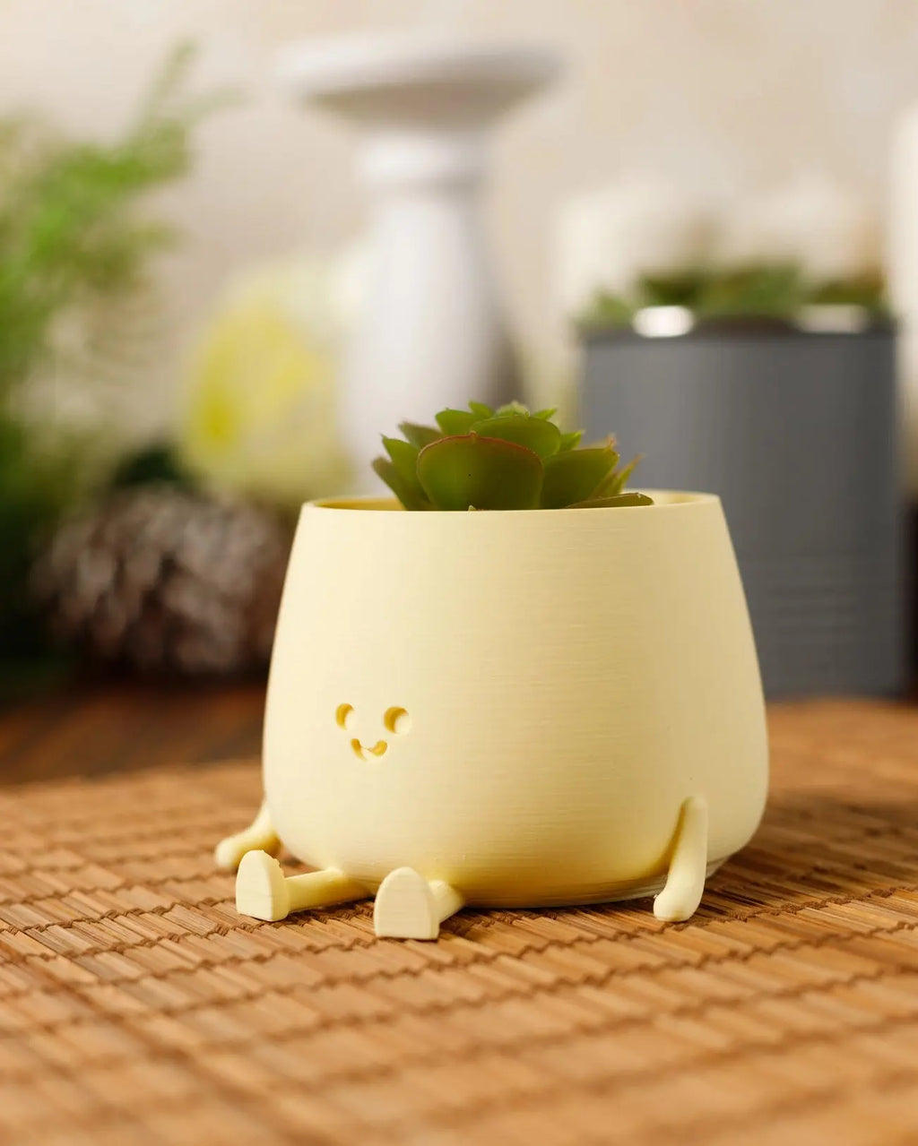 Happy Pot bloempotje - Amandelgeel (klein)