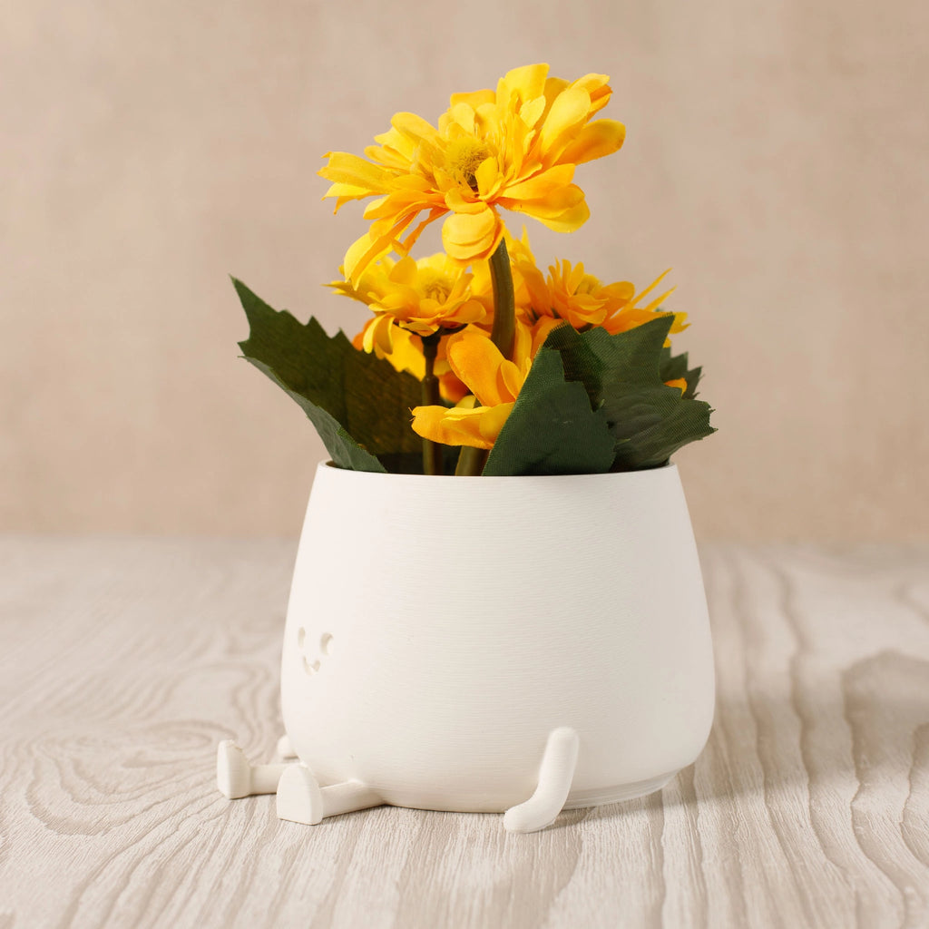 Happy Pot bloempotje - Wit (klein)