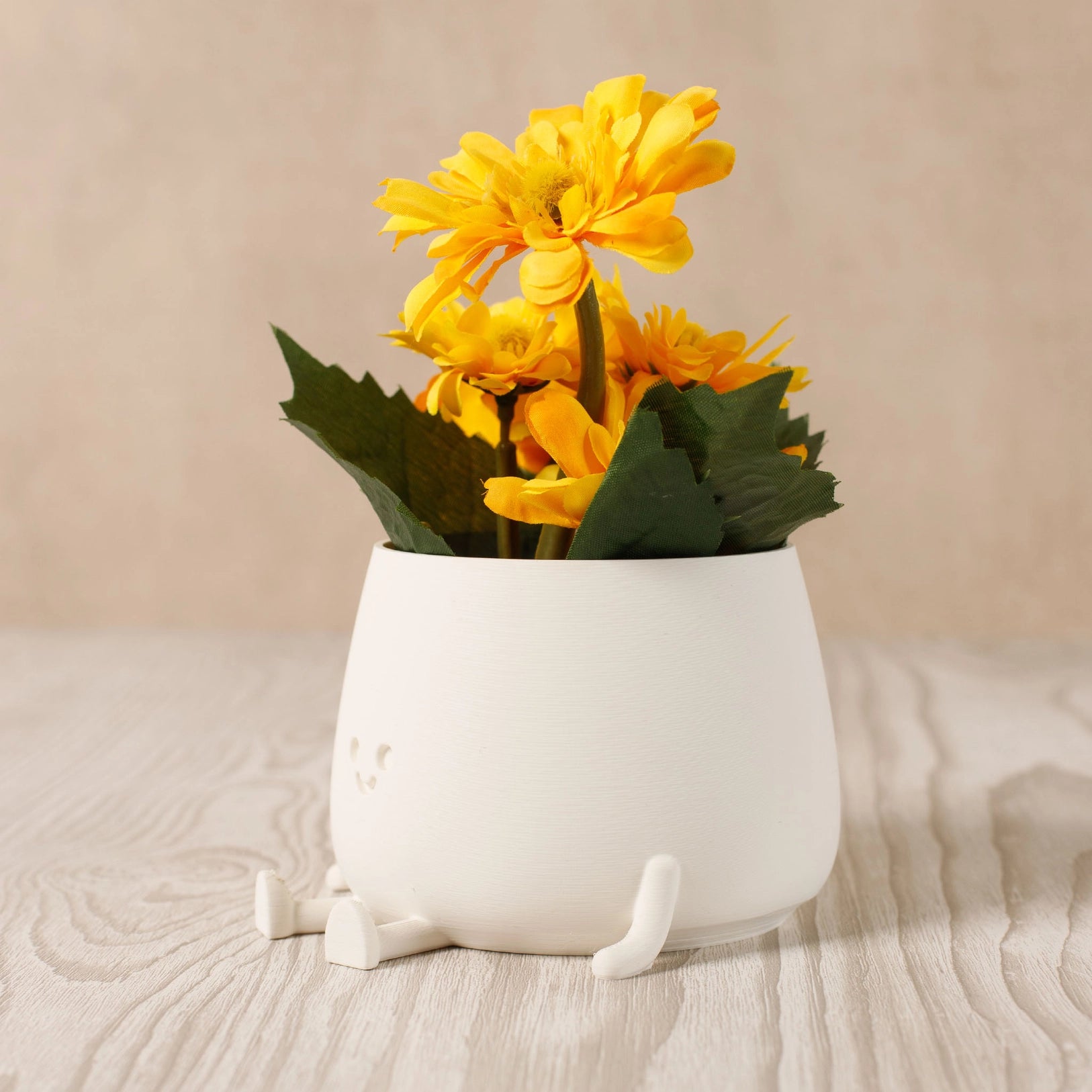 Happy Pot bloempotje - Wit (klein)