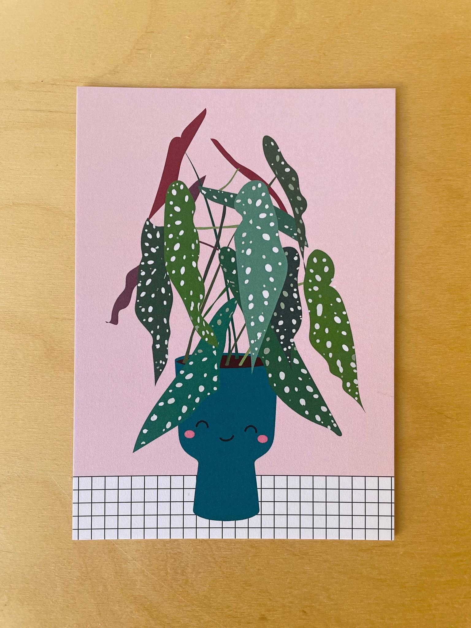 Postkaart 'Begonia Stippenplant'