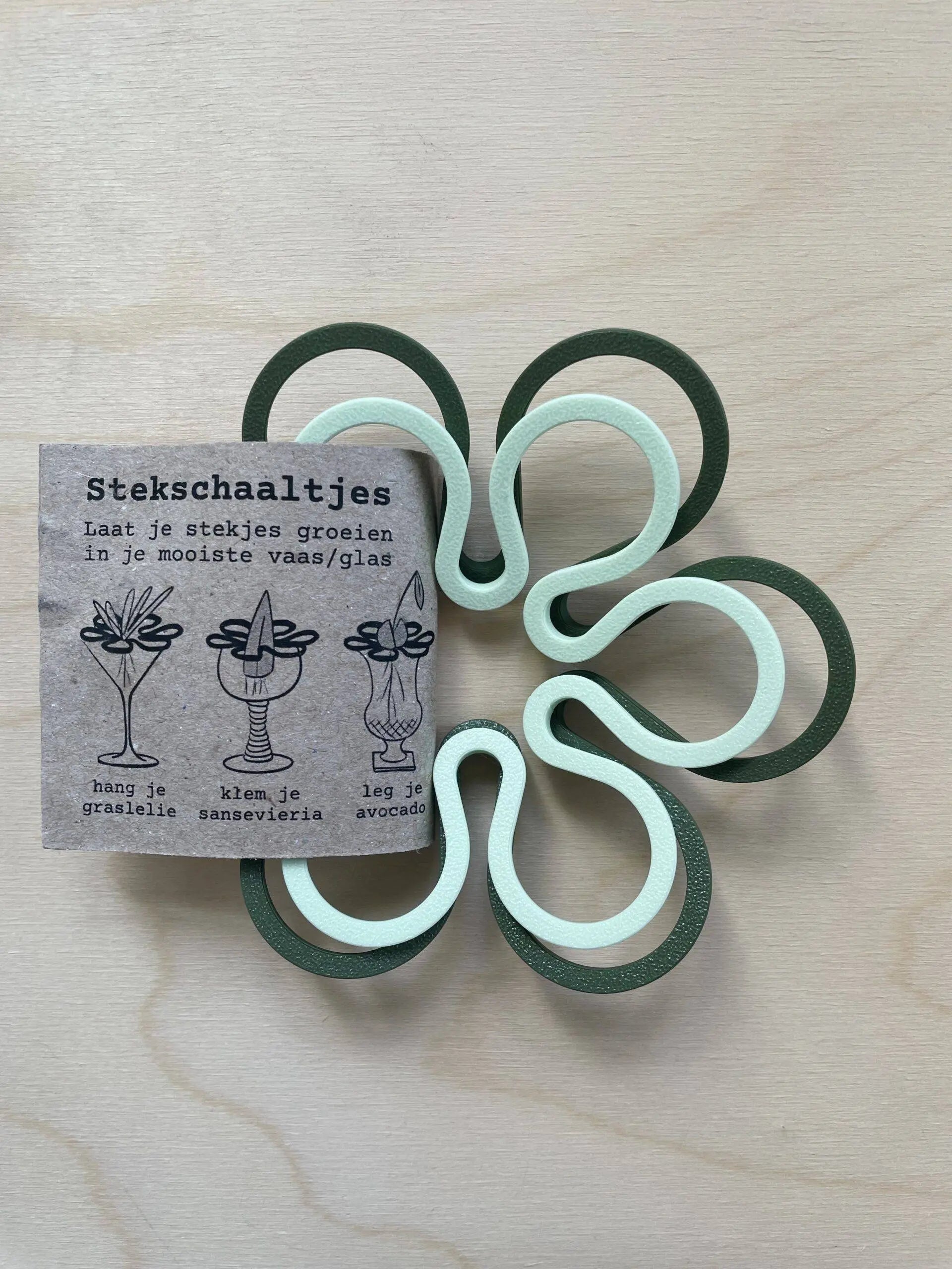 Stekschaaltjes set (licht- en donkergroen)