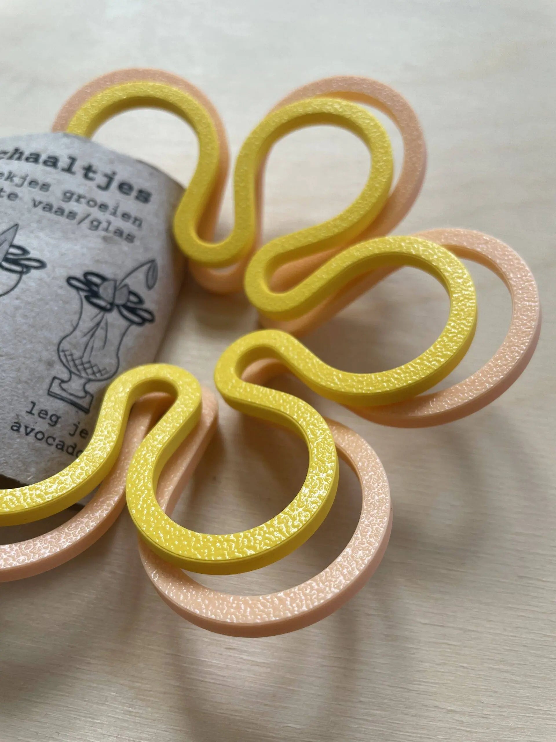 Stekschaaltjes set (geel en lichtroze)