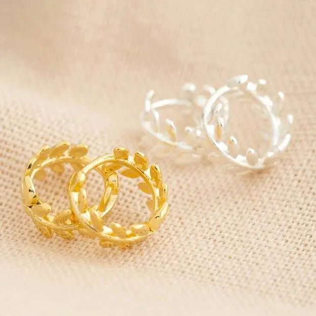 Oorbellen met varenblad (goud)