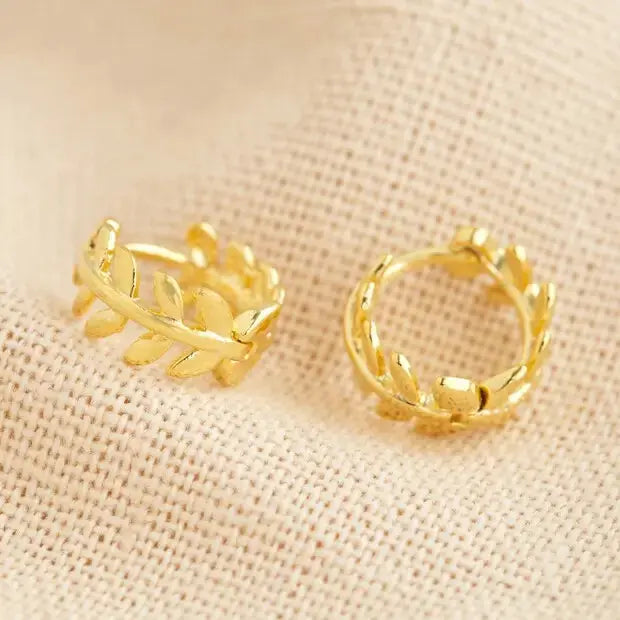 Oorbellen met varenblad (goud)