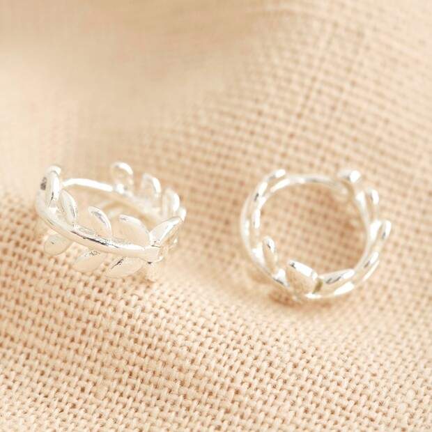 Oorbellen met varenblad (zilver)