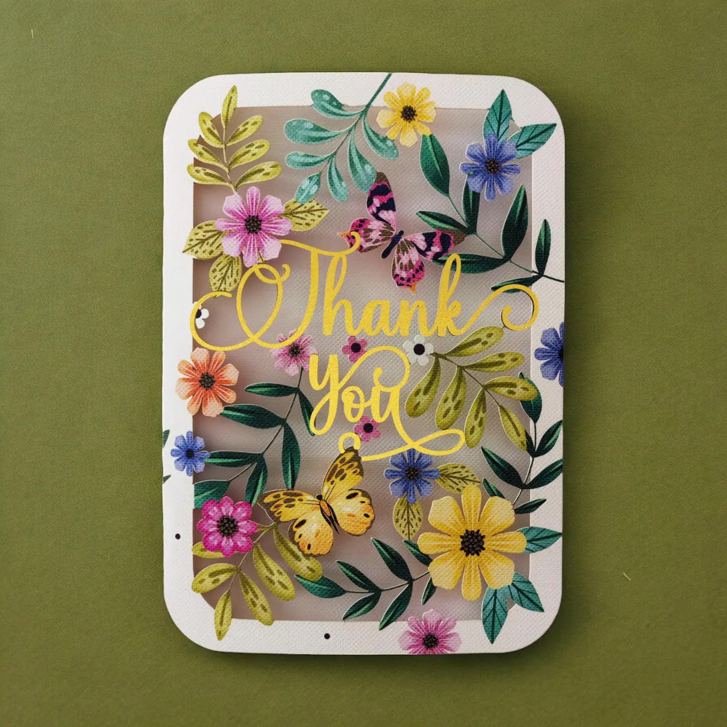 Elegante papercut kaart - thank you