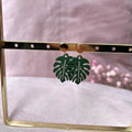 Stud Oorbellen groen monstera blad