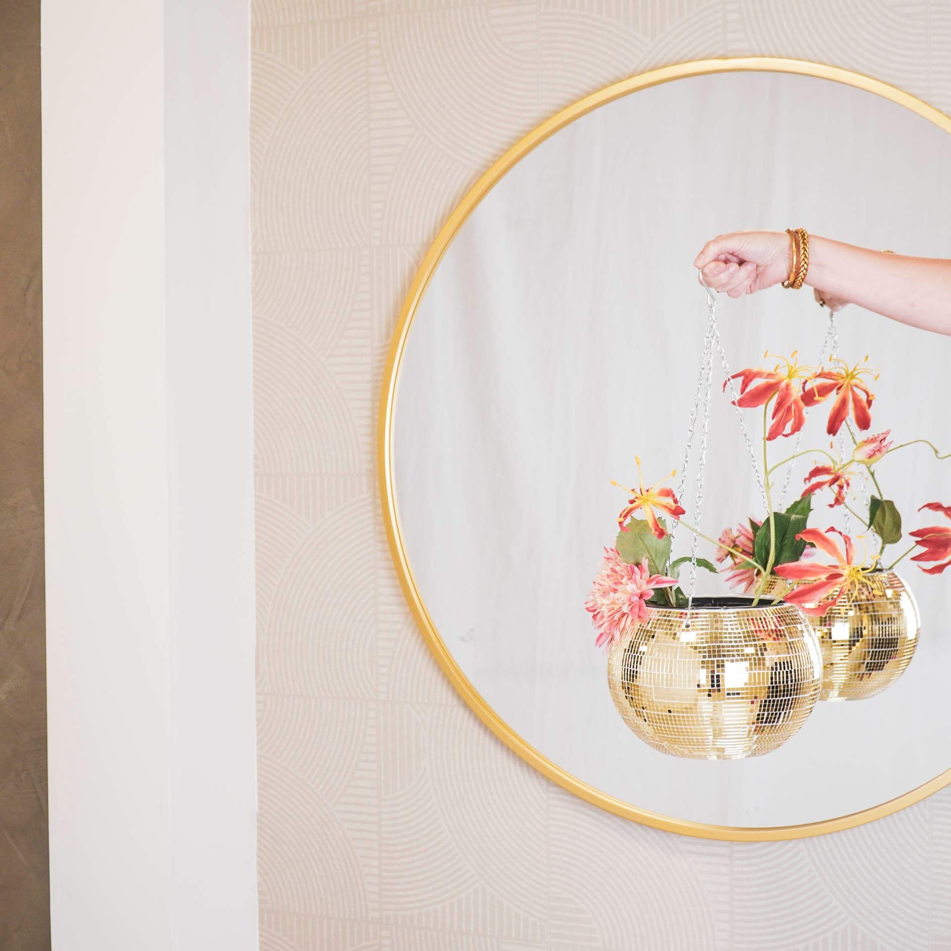 Disco hangpotje goud 25 cm