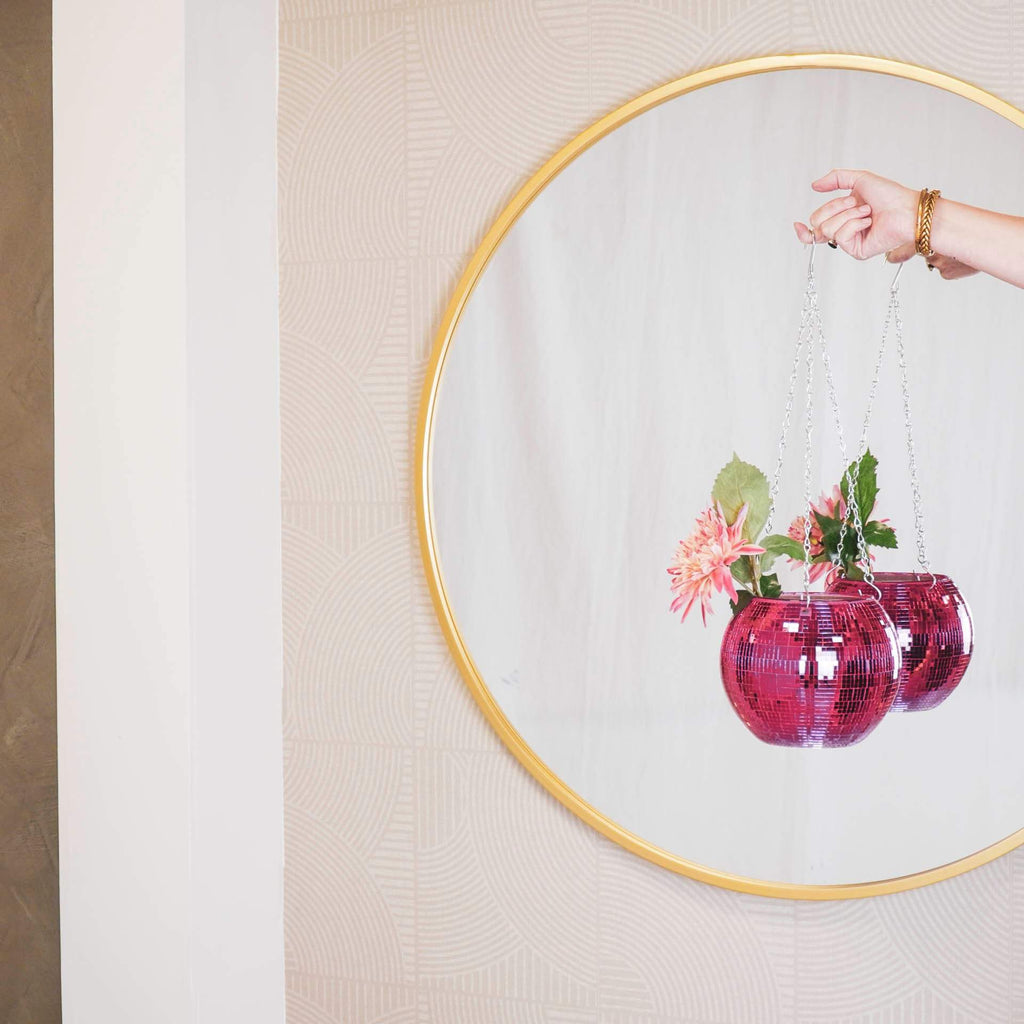 Disco hangpotje roze 20 cm