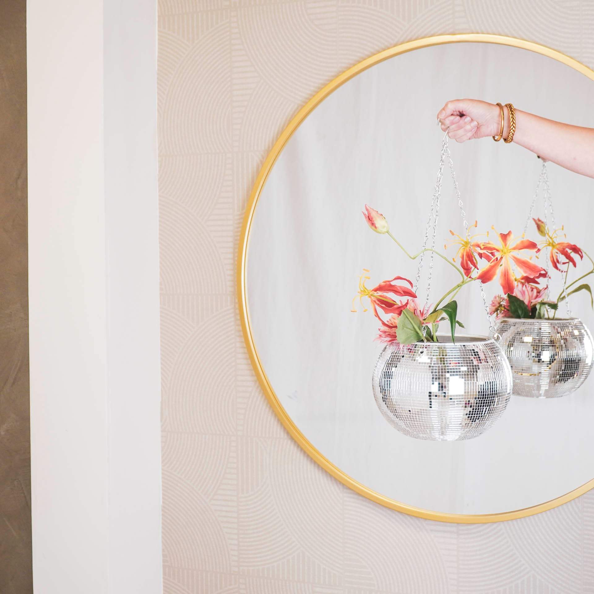 Disco hangpotje zilver 25 cm