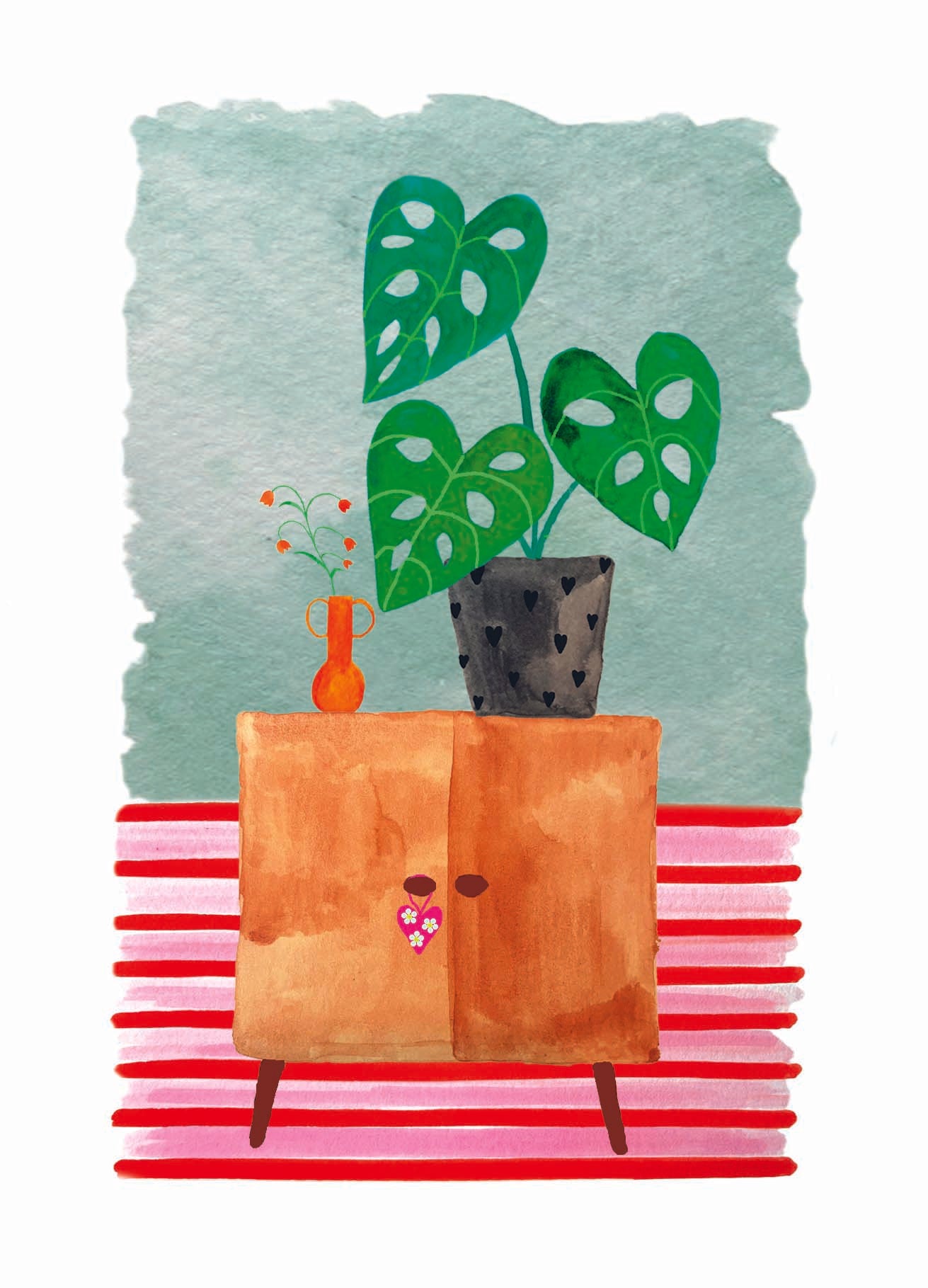 Ansichtkaart - Monsteraplant