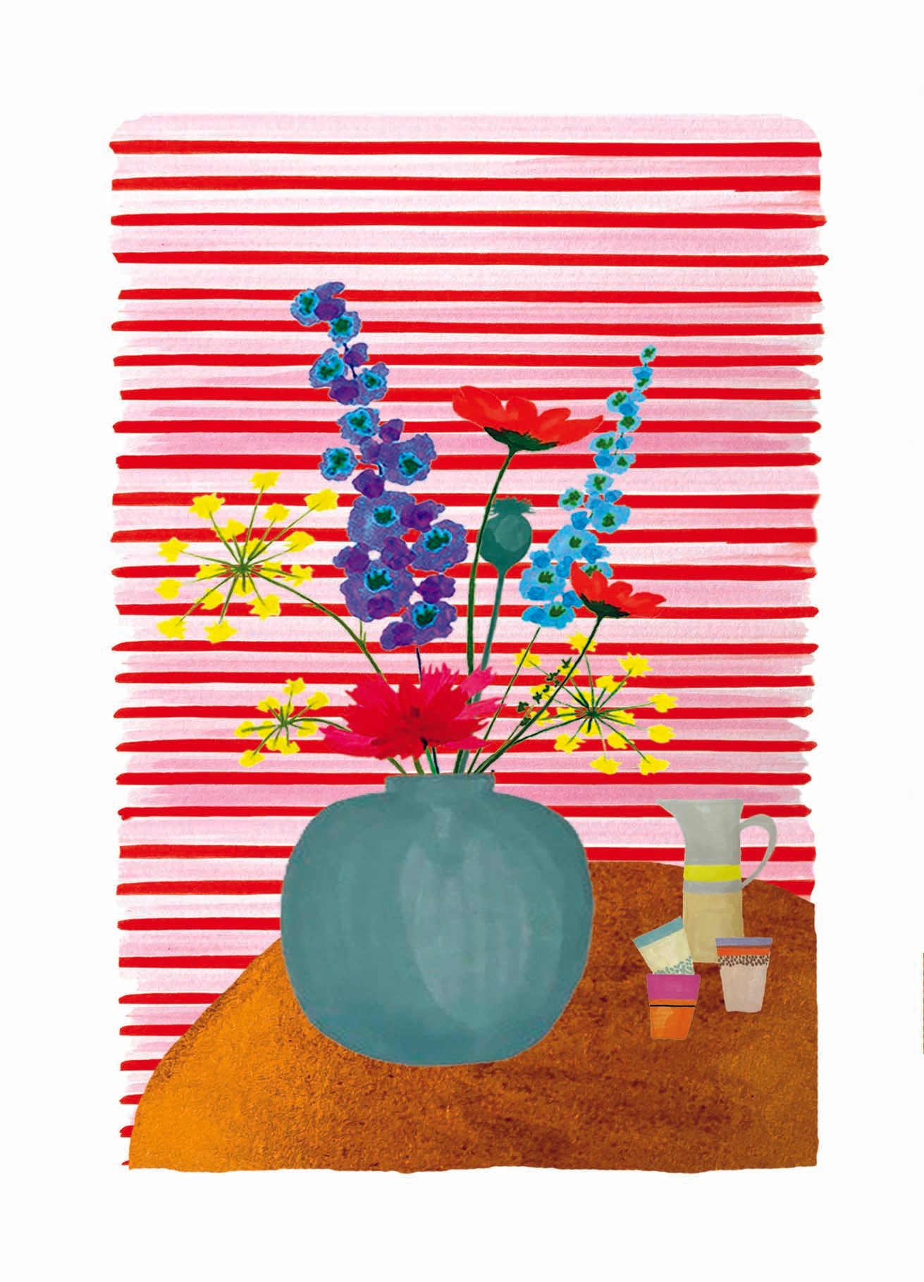 Ansichtkaart - Vrolijk plukboeket